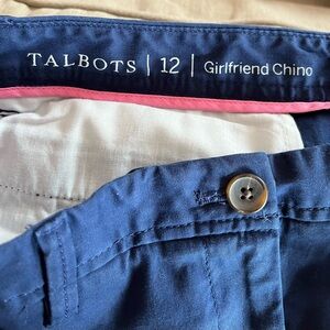 Talbots Girlfriend Chino Pants Size 12 Blue Casual Preppy